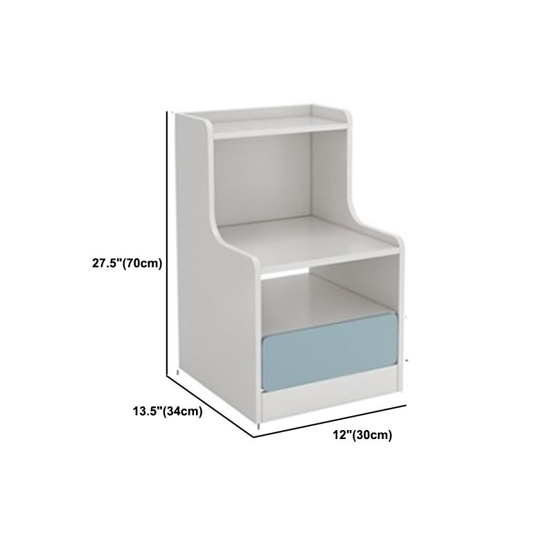 Moderne imitatie houten nachttafel open opslag 1-plank nachtkastje met lade