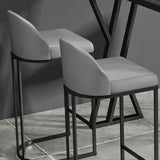 Low Back Upholstered Dining Stool Armless Bar Stool with Metal Base