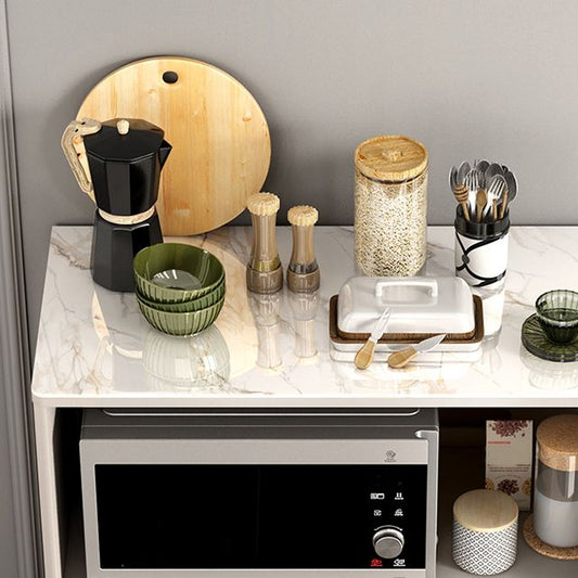 Tavolo da buffet in pietra moderna scheda laterale in stile moderno con armadi e cassetti