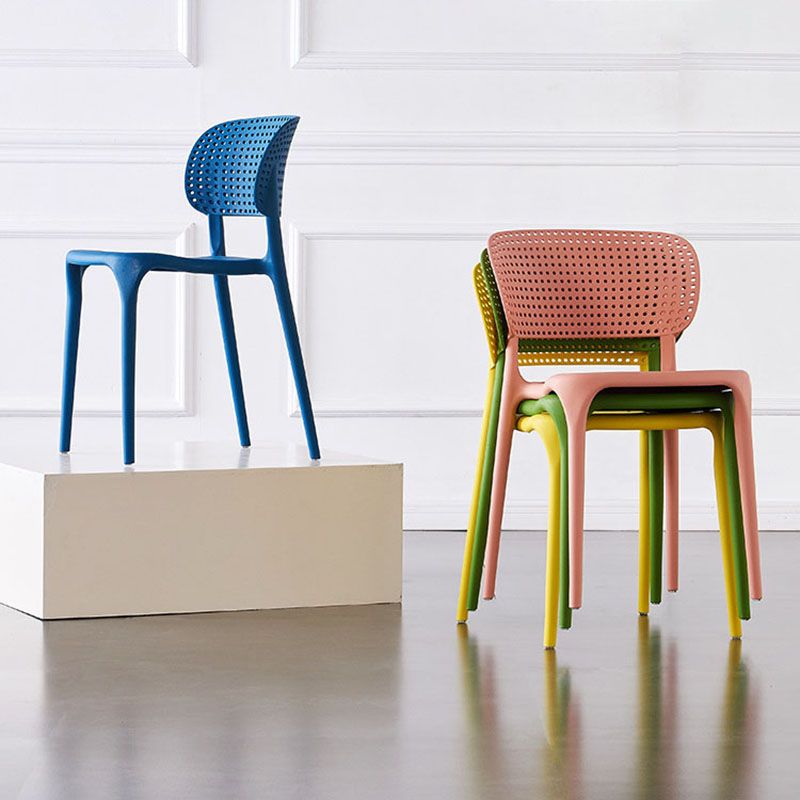 Colorful Plastic Dining Armless Chairs Nordic Style Open Back Side Chair Clearhalo ' kitchen&dining_furn' 'Dining Chairs' 'Dining Tables & Seating' 'dining_chair' 'furn' 'furn_dining_chair' 'Furniture' 'furniture_dining_chair' 'Kitchen & Dining Furniture' 'kitchen' 1200x1200_4e198765-a2ab-413d-a37c-04940904d060