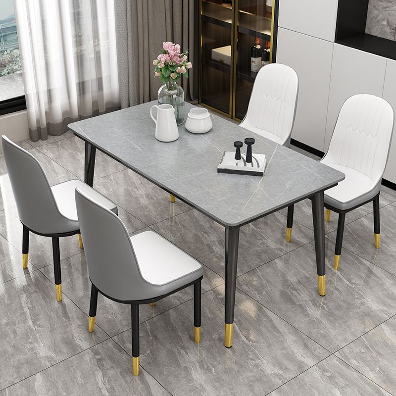 Sintered Stone Dining Table Industrial Style Black 4 Legs Base Rectangle Table for Home Clearhalo ' dining_table' 'Dining Tables & Seating' 'Dining Tables' 'furn' 'furn_dining_table' 'Furniture' 'furniture_dining_table' 'Kitchen & Dining Furniture' 'kitchen&dining_furn' 'kitchen' 'kitchen_dining_table' 1200x1200_4e1e3ce5-6136-4730-be14-6127db2f94b6