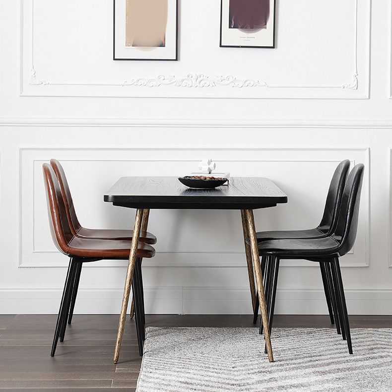 Rectangle Home Kitchen Table Tripod Base Solid Wood Top Dining Table