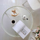 Modern Round 3 Legs Coffee Table Clear Glass Cocktail Table - 23.6"/27.6"/31.5"