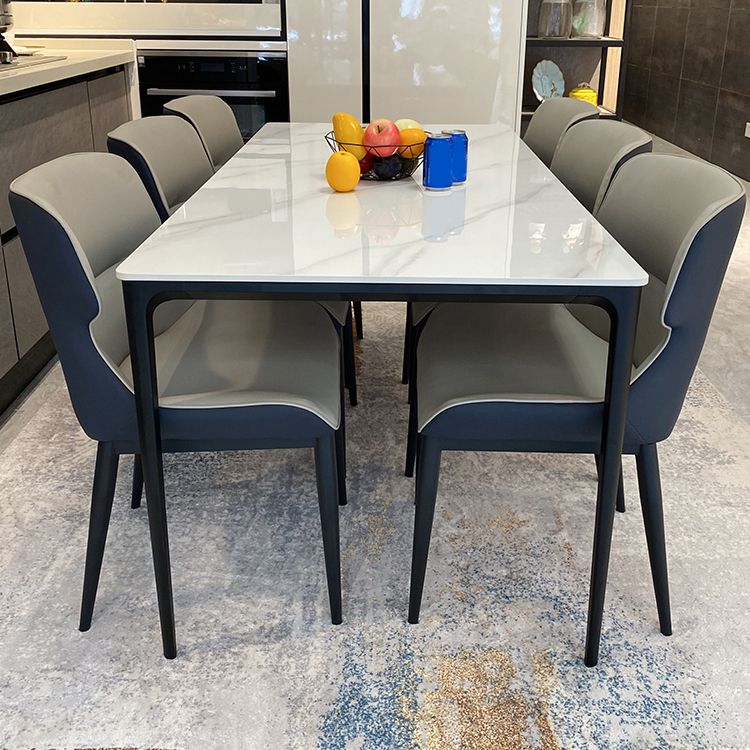 Rectangle Home Fixed Table Industrial Sintered Stone Dining Table Clearhalo 'Dining Tables & Seating' 'Dining Tables' 'dining_table' 'furn' 'furn_dining_table' 'Furniture' 'Kitchen & Dining Furniture' 1200x1200_4e1f465f-e34f-4594-bedf-e4d3521e5c6f