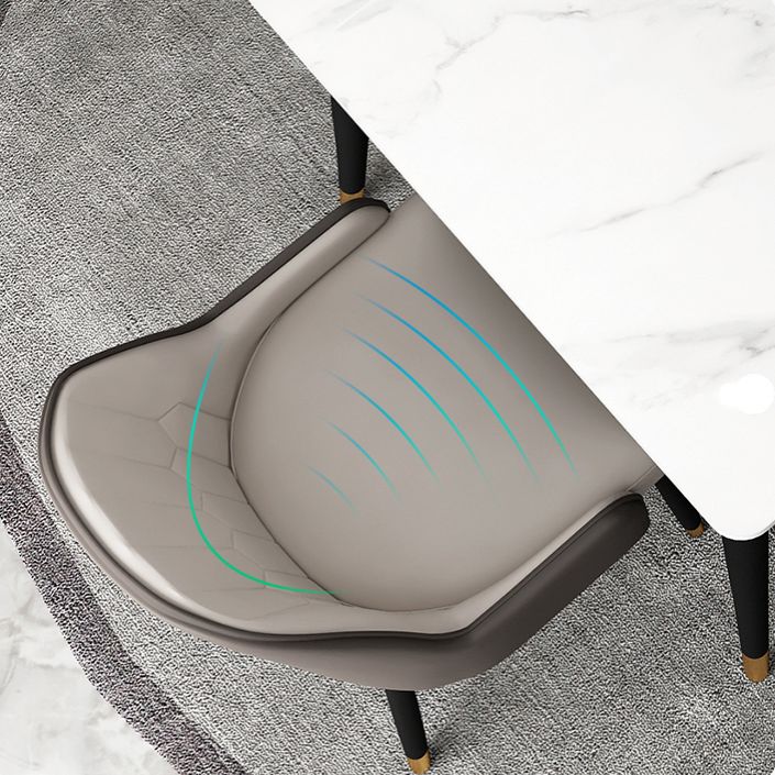 Moderne Rechteck Esstisch Set 1/4/5 Stück weißer Stein esissen