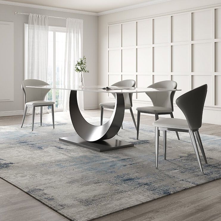 Designer Style Sintered Stone Top Dining Set 1/2/4/5/7 Pieces Dining Table with Chairs Clearhalo 'Dining Room Sets' 'Dining Tables & Seating' 'dining_room_set' 'furn' 'furn_dining_room_set' 'Furniture' 'furniture_dining_room_set' 'Kitchen & Dining Furniture' 1200x1200_4e1fa492-7441-4035-88ab-2968a95b2f01