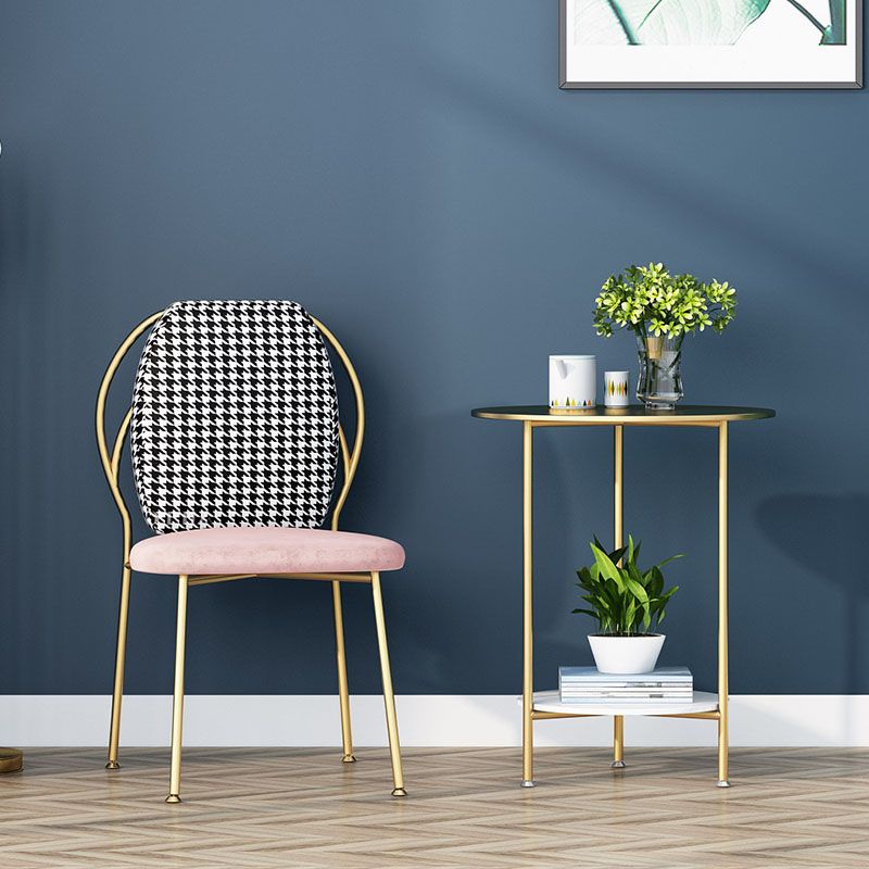 Glam Bedroom Solid Back Side Chair Velvet Matte Finish Dining Chair with Gold Leg Clearhalo ' kitchen&dining_furn' 'Dining Chairs' 'Dining Tables & Seating' 'dining_chair' 'furn' 'furn_dining_chair' 'Furniture' 'furniture_dining_chair' 'Kitchen & Dining Furniture' 'kitchen' 1200x1200_4e21fd8d-bf40-41b9-a4ac-562c358f3c02