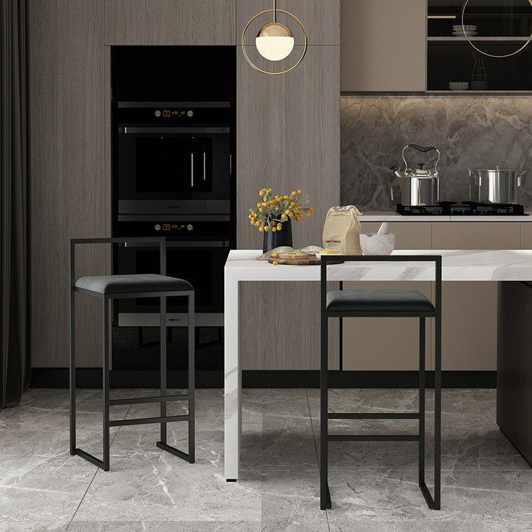 Contemporary Matte Finish Velvet Bar Stool Jewelry Shop Footrest Stool Clearhalo 'Bar Furniture' 'Bar Stools' 'bar_stools' 'Furniture' 'furniture_bar_stools' 'Kitchen & Dining Furniture' 1200x1200_4e223d3f-3088-4ffc-b0ab-ab0af393fa38
