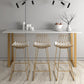 Glam Upholstered Dining Stool Metal Bar Stool with Gold Metal Base