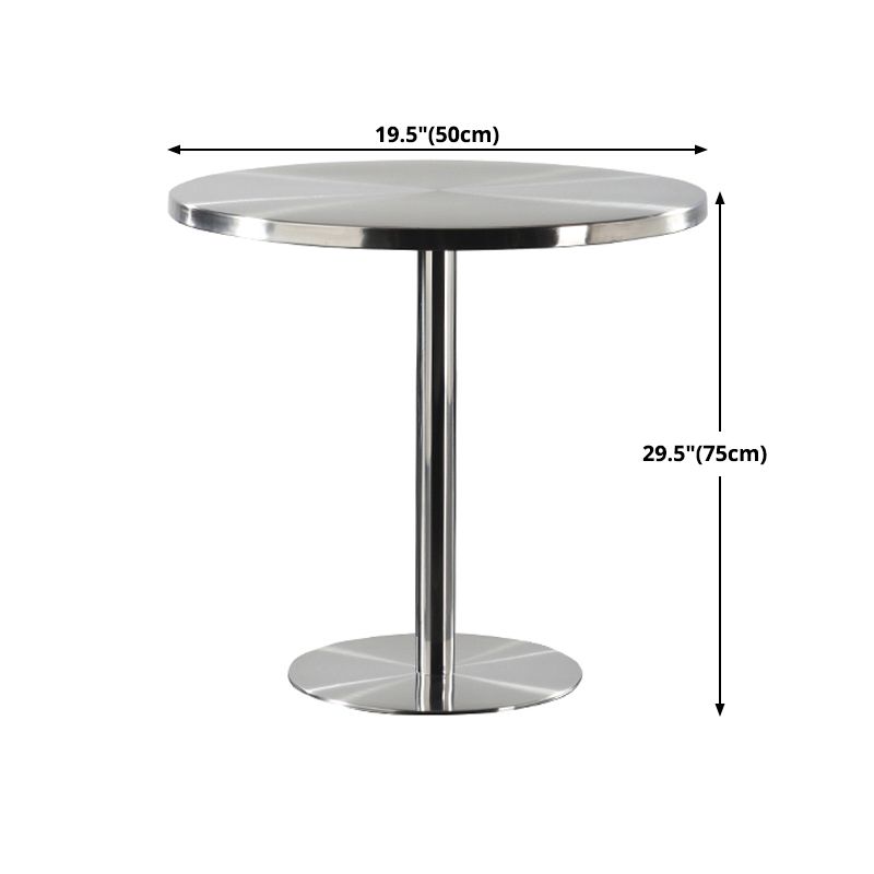 Metal Industrial Round Dining Table Steel Top Table with Pedestal Base Clearhalo 'Dining Tables & Seating' 'Dining Tables' 'dining_table' 'furn' 'furn_dining_table' 'Furniture' 'furniture_dining_table' 'Kitchen & Dining Furniture' 1200x1200_4e238739-2f64-4c0f-9e7d-c1ec4fe6420a