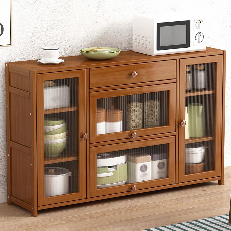 Brown Buffet Server Bamboo Dining Server con cassetto per la cucina