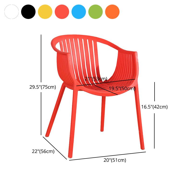 Contemporary Style Stackable Chair Dining Plastic Arm Chair for Kitchen Clearhalo 'Dining Chairs' 'Dining Tables & Seating' 'dining_chair' 'furn' 'furn_dining_chair' 'Furniture' 'furniture_dining_chair' 'Kitchen & Dining Furniture' 1200x1200_4e26c917-a769-45e5-ba56-37e02cbe80c5