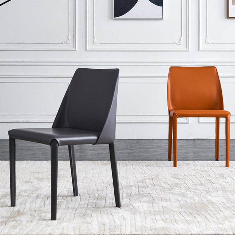 Modern Leather Dining Chairs Metal Armless Dining Chair for Home Use Clearhalo 'Dining Chairs' 'Dining Tables & Seating' 'dining_chair' 'furn' 'furn_dining_chair' 'Furniture' 'Kitchen & Dining Furniture' 1200x1200_4e26d171-3e7f-4148-874c-181d47f45fda