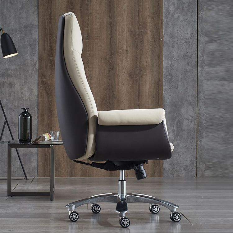 Marco de metal cromado silla de tareas moderna silla de escritorio ejecutivo con espalda alta