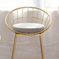 Industrial Round Pub Table Set 1/3 Pieces White and Gold Bar Table Set