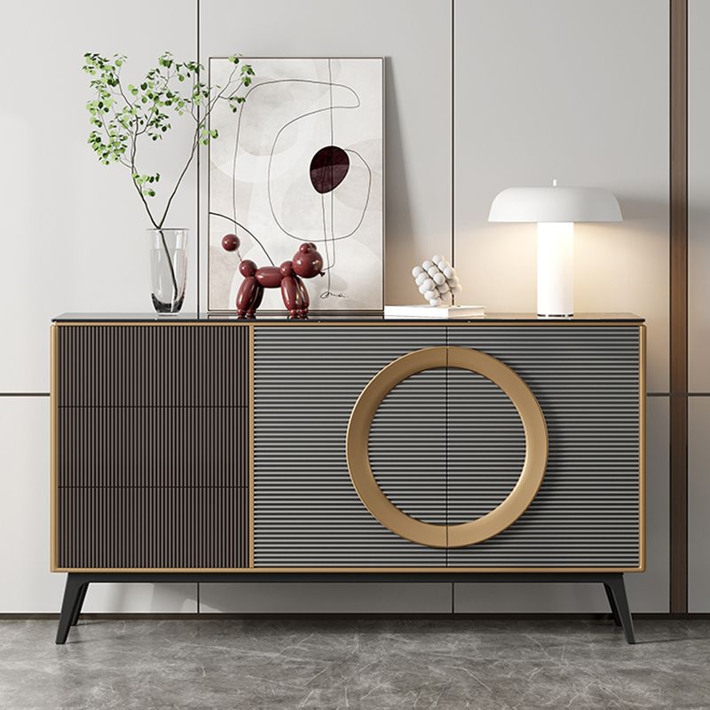 Tavolo da tavolo a buffet in stile moderno con armadi e cassetti