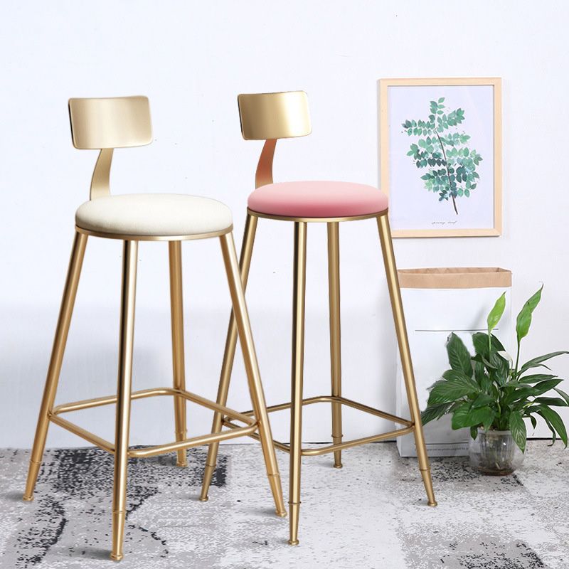 Glam Living Room Round Stool Matte Finish PU Leather Barstool Clearhalo 'Bar Furniture' 'Bar Stools' 'bar_stools' 'furn' 'furn_bar_stools' 'Furniture' 'furniture_bar_stools' 'Kitchen & Dining Furniture' 1200x1200_4e2a0880-6162-4a36-a4f9-6367510e7494