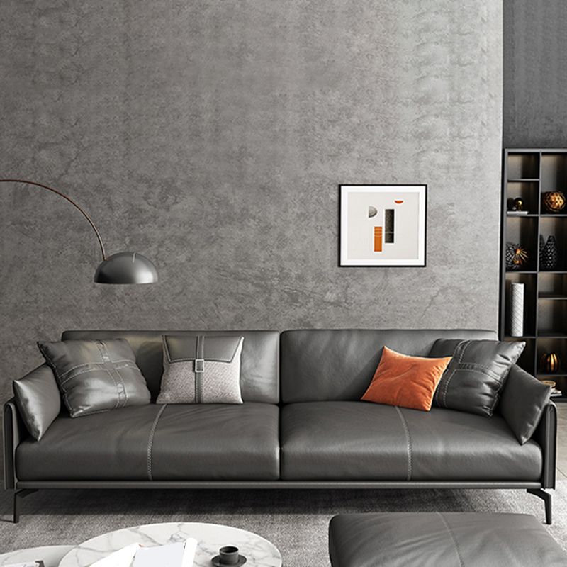 Faux Leather Sofa 33.46 " D x 30.70" H Square Arm  Sofa for Living Room