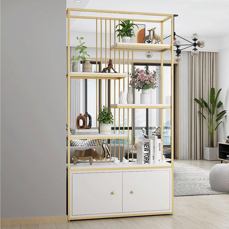 Modern Metal Bookcase Standard Bookshelf With Doors 76.7" H x 11.8" W Clearhalo 'Bookcases' 'furn' 'furn_bookcases' 'Furniture' 'Office Furniture' 1200x1200_4e2dc861-93a1-4995-84ad-c6dbcea042ce