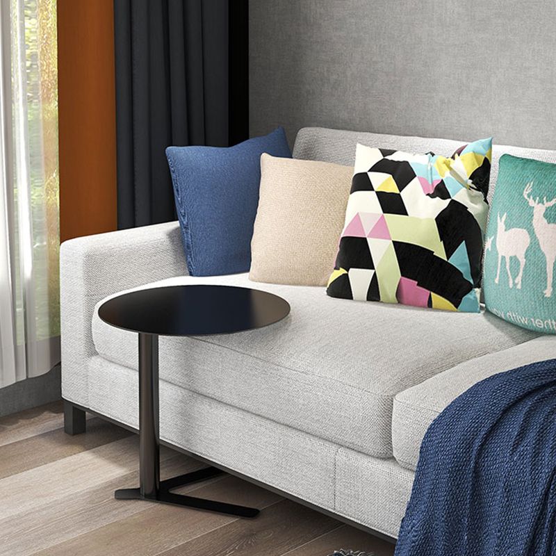 Tabella laterale in metallo rotondo 18 "l x 18" w x 22 "h tavolo da snack laterale in metallo