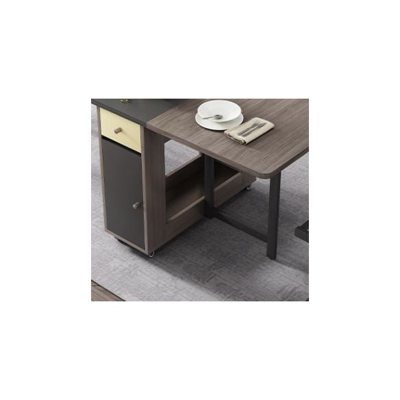 Rectangle Mid-Century Modern Dining Table Drop-Leaf Table with Solid Wood Base for Home Clearhalo ' dining_table' 'Dining Tables & Seating' 'Dining Tables' 'furn' 'furn_dining_table' 'Furniture' 'furniture_dining_table' 'Kitchen & Dining Furniture' 'kitchen&dining_furn' 'kitchen' 'kitchen_dining_table' 1200x1200_4e2fa20c-1219-466c-a4dc-a6533bf13ec2