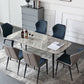 Modern Sintered Stone Table Set of 5/7 with Rectangle Table Dining Set with PU Leather Chairs Clearhalo 'Dining Room Sets' 'Dining Tables & Seating' 'dining_room_set' 'furn' 'furn_dining_room_set' 'Furniture' 'furniture_dining_room_set' 'Kitchen & Dining Furniture' 'kitchen&dining_furn' 'kitchen' 1200x1200_4e300a54-3830-4400-abb8-2464ea52670e