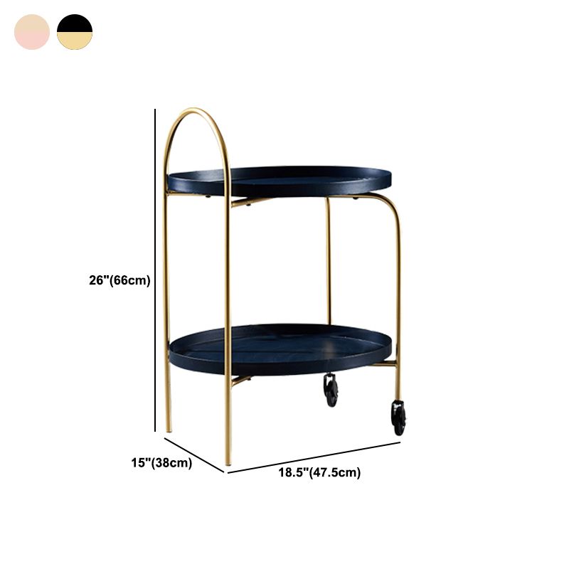 25.2"H Rolling Modern Prep Table Metal Rectangular Prep Table for Dining Room
