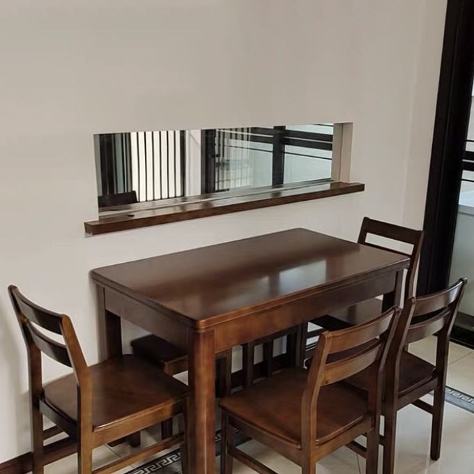 Fixed Traditional Solid Wood Top Kitchen Table Set of Brown Legs Base for Dining Room Clearhalo 'Dining Room Sets' 'Dining Tables & Seating' 'dining_room_set' 'furn' 'furn_dining_room_set' 'Furniture' 'furniture_dining_room_set' 'Kitchen & Dining Furniture' 'kitchen&dining_furn' 'kitchen' 1200x1200_4e319c42-9587-4e67-b23b-817e17d588b3