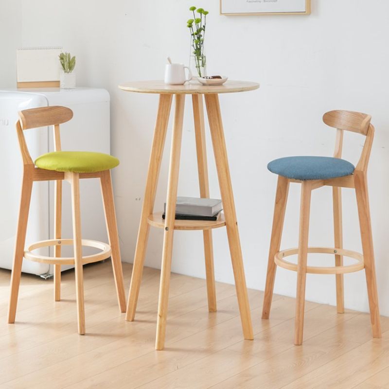 Tabouret de bar en bois de tabouret de comptoir de dossier sans bras industriel avec pédale pour café