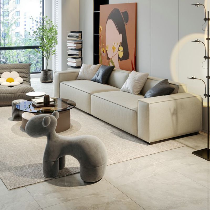 Stain-Resistant Leather Couch Square Arm Standard Settee in White Clearhalo 'furn' 'furn_sofas' 'Furniture' 'furniture_sofas' 'Living Room Furniture' 'Sofa' 'sofas' 1200x1200_4e331d08-41e3-433f-8bd1-df14535661c0