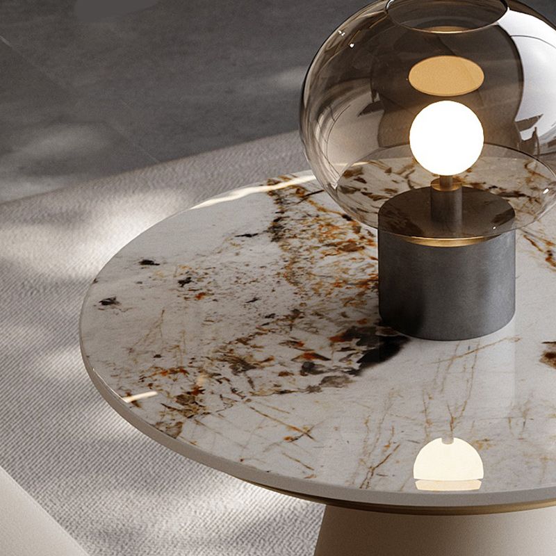 Glam Side Table with Round Stone Top Accent Side Table with Metal Base Clearhalo 'Coffee & Accent Tables' 'End & Side Tables' 'end_side_tables' 'furn' 'furn_end_side_tables' 'Furniture' 'Living Room Furniture' 1200x1200_4e331f3e-6e58-474b-bbc5-e52719699d8c