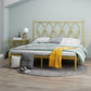 47" Tall Open-Frame Bed Glam Metallic Standard Bed with Headboard