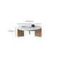 Stone and Solid Wood Coffee or End Table Contemporary Coffee Table in Beige