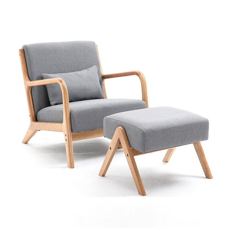 31"L x 29.5"W x 14"H Arm Chair Solid Wood Upholstered Accent Chair in Gray/ Blue/ Beige Clearhalo 'Accent Chairs' 'accent_chairs' 'Chairs & Seating' 'furn' 'furn_accent_chairs' 'Furniture' 'Living Room Furniture' 1200x1200_4e36502f-75e3-431c-9065-db437c89a022