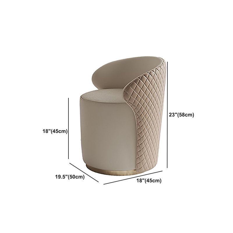 Metal with Padded Stool Vanity Table Luxurious Makeup Desk in Beige