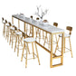 Glam Bar Height Table Solid Wood Top Bistro Pub Table with Gold Base Clearhalo 'Bar Furniture' 'Bar Tables' 'bar_tables' 'furn' 'furn_bar_tables' 'Furniture' 'Kitchen & Dining Furniture' 1200x1200_4e37f221-ec50-4a1e-876b-fcba85f8410d