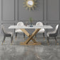 Glam Sintered Stone Dining Set 1/2/5/7 Pieces Dining Set for Dining Areas Clearhalo 'Dining Room Sets' 'Dining Tables & Seating' 'dining_room_set' 'furn' 'furn_dining_room_set' 'Furniture' 'furniture_dining_room_set' 'Kitchen & Dining Furniture' 1200x1200_4e3a1a5b-3fdb-48a2-8d08-80e7dc0abbef
