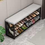 Modern Entryway Bench Cushioned Rectangle Seating Bench with Shelves Clearhalo 'Benches' 'Chairs & Seating' 'furn' 'furn_benches' 'Furniture' 'Living Room Furniture' 1200x1200_4e3a2b34-f6ff-426f-931e-6482716b2143