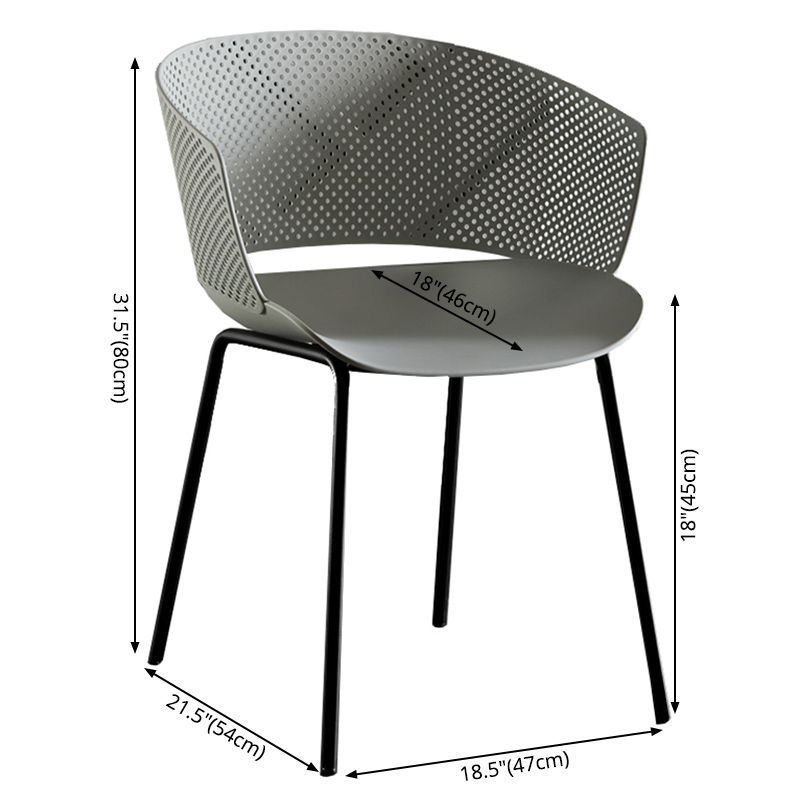 Contemporary Style Plastic Dining Armless Chair Open Back Dining Side Chair for Home Clearhalo ' kitchen&dining_furn' 'Dining Chairs' 'Dining Tables & Seating' 'dining_chair' 'furn' 'furn_dining_chair' 'Furniture' 'furniture_dining_chair' 'Kitchen & Dining Furniture' 'kitchen' 1200x1200_4e3ae257-33d6-4d29-a005-7fb50685284f