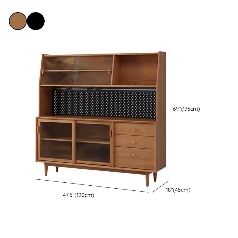 Puertas correderas contemporáneas Mesa de buffet de madera maciza con 3 cajones