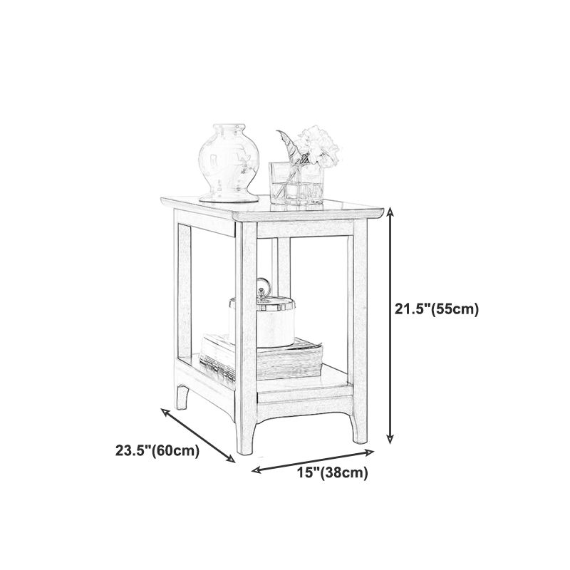 Country Wooden Table Top End Table One Shelf Side Table With Four Legs Clearhalo 'Coffee & Accent Tables' 'End & Side Tables' 'end_side_table' 'end_side_tables' 'furn' 'furn_end_side_tables' 'Furniture' 'furniture_end_side_table' 'Living Room Furniture' 1200x1200_4e3b092f-8f12-4756-aac9-8bc796be199a
