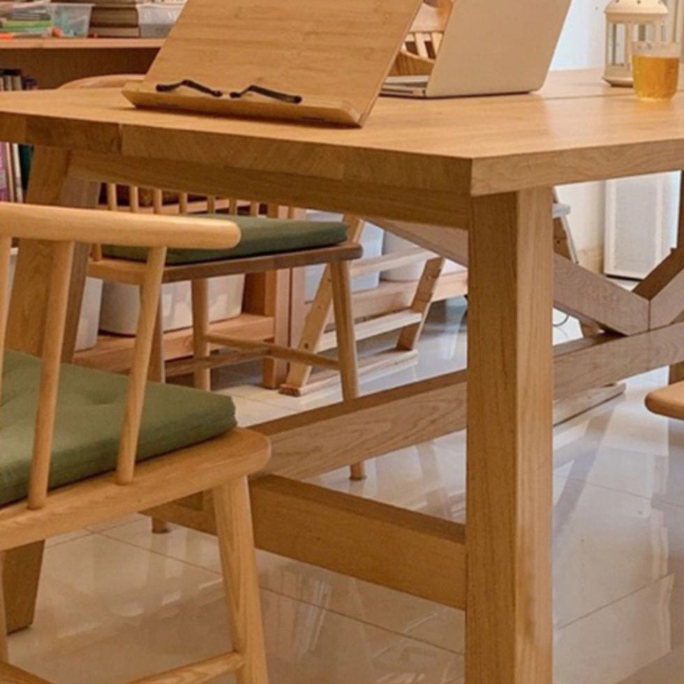 Modern Rectangle Solid Wood Dining Table Trestle Base Dining Table Clearhalo 'Dining Tables & Seating' 'Dining Tables' 'dining_table' 'furn' 'furn_dining_table' 'Furniture' 'Kitchen & Dining Furniture' 1200x1200_4e3bbdb1-1501-4777-a536-ccd2c5c12c4a