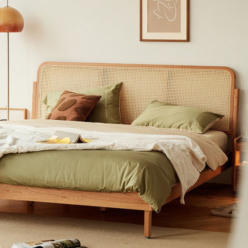 Classico telaio da letto a colore solido da ciliegia classico con gambe dorate personalizzate