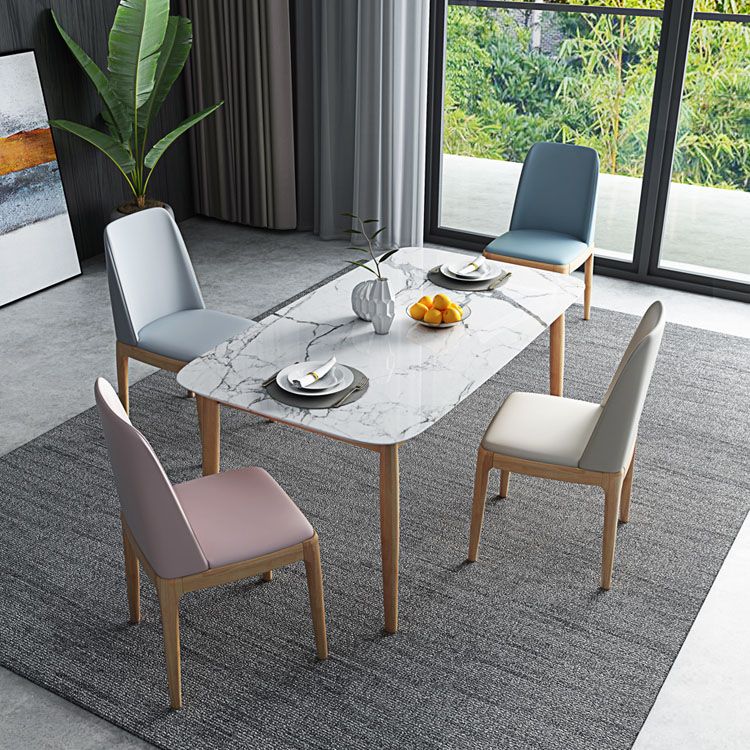 Industrial Rubberwood Parsons Dining Chair Matte Finish Leather Side Chair (Set of 2) Clearhalo ' kitchen&dining_furn' 'Dining Chairs' 'Dining Tables & Seating' 'dining_chair' 'Furniture' 'furniture_dining_chair' 'Kitchen & Dining Furniture' 'kitchen' 1200x1200_4e3e04f7-035b-4c9b-956e-7a4bf996dfee