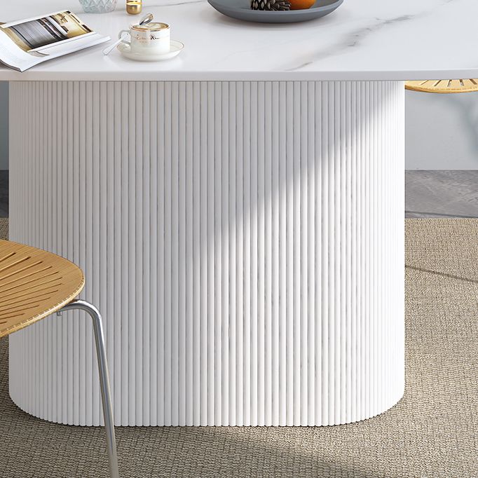 Oval Shape White Tone Table Simplicity Pedestal Table for Dining Room Clearhalo ' dining_table' 'Dining Tables & Seating' 'Dining Tables' 'furn' 'furn_dining_table' 'Furniture' 'furniture_dining_table' 'Kitchen & Dining Furniture' 'kitchen&dining_furn' 'kitchen' 'kitchen_dining_table' 1200x1200_4e3e268a-202a-41be-8a3e-72d3c965a3b7