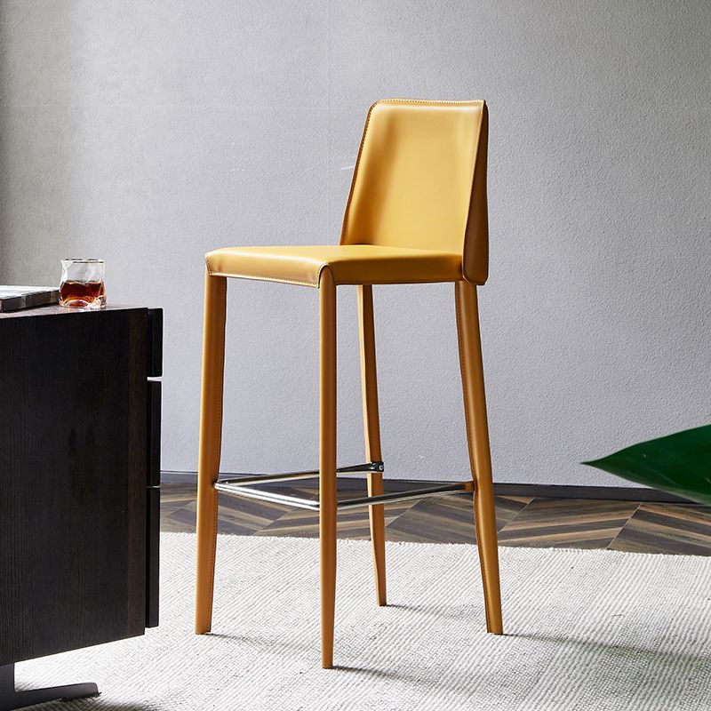 Modern Leather Bar Stool Low Back Counter Stool for Living Room Clearhalo 'Bar Furniture' 'Bar Stools' 'bar_stools' 'furn' 'furn_bar_stools' 'Furniture' 'Kitchen & Dining Furniture' 1200x1200_4e3f13bf-6c15-4008-b5d4-9f6fdcc44c0a