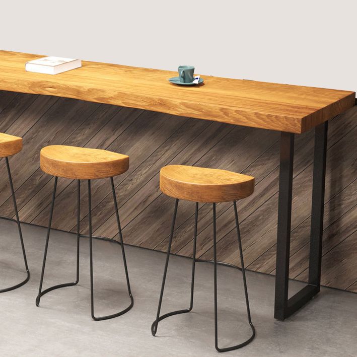 Industrial Rectangle Pub Table Set 1/2/5 Pieces Wooden Bar Table with Backless Stools Clearhalo 'Bar Furniture' 'furn' 'furn_home_bar_bar_sets' 'Furniture' 'Home Bars & Bar Sets' 'home_bar_bar_sets' 'Kitchen & Dining Furniture' 1200x1200_4e40a86c-2027-41b6-882f-9b27706b59e6
