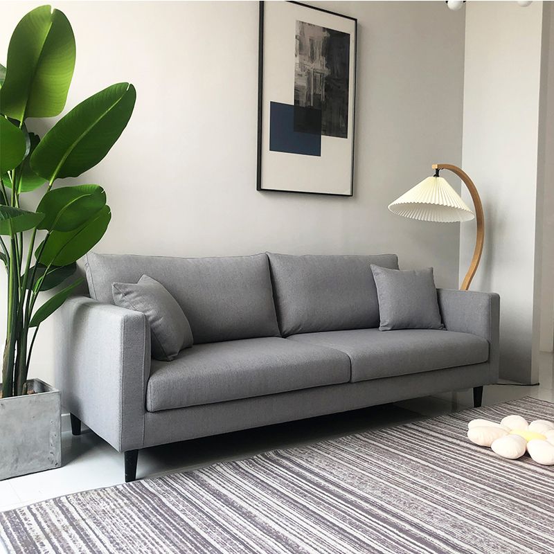 Contemporary Linen Tuxedo Arm Standard Sofa with Loose Back for Living Room Clearhalo 'furn' 'furn_sofas' 'Furniture' 'furniture_sofas' 'kitchen' 'kitchen_sofas' 'Living Room Furniture' 'Sofa' 'sofas' 1200x1200_4e40ee04-9622-44f8-b038-6cb0c72df483