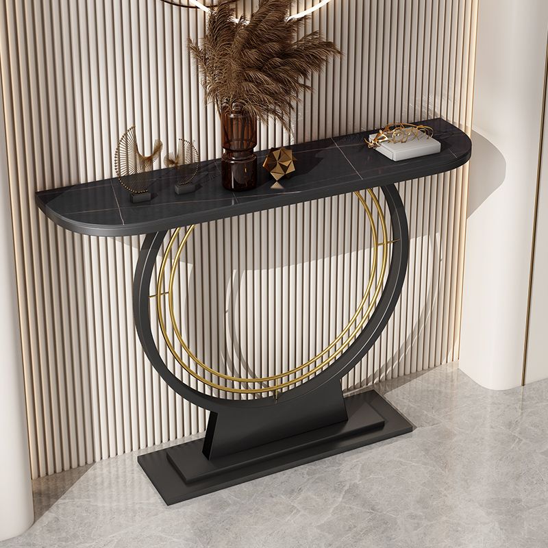 11.8" Wide Stone Console Table Scratch Resistan Console Table Ironcraft Frame Accent Table Clearhalo 'Console Tables' 'console_tables' 'Entry & Mudroom Furniture' 'furn' 'furn_console_tables' 'Furniture' 1200x1200_4e41ad58-165c-4701-a129-4c6202ac1fb7