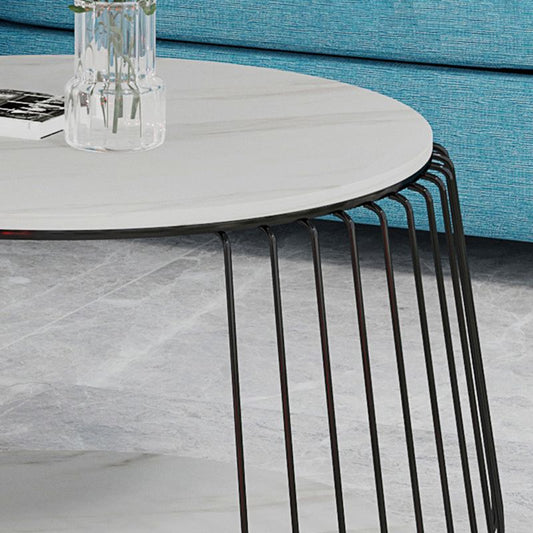 Tavolino geometrico in ardesia glam 17,7 "h 1 tavolo da cocktail con archiviazione